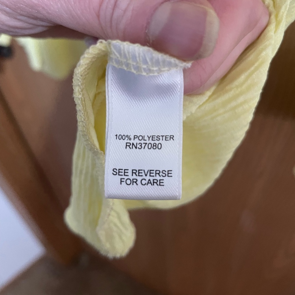 EUC Cato Blouse in Yellow with Double Drawstring Waist and V-Neck - Picture 6 of 7